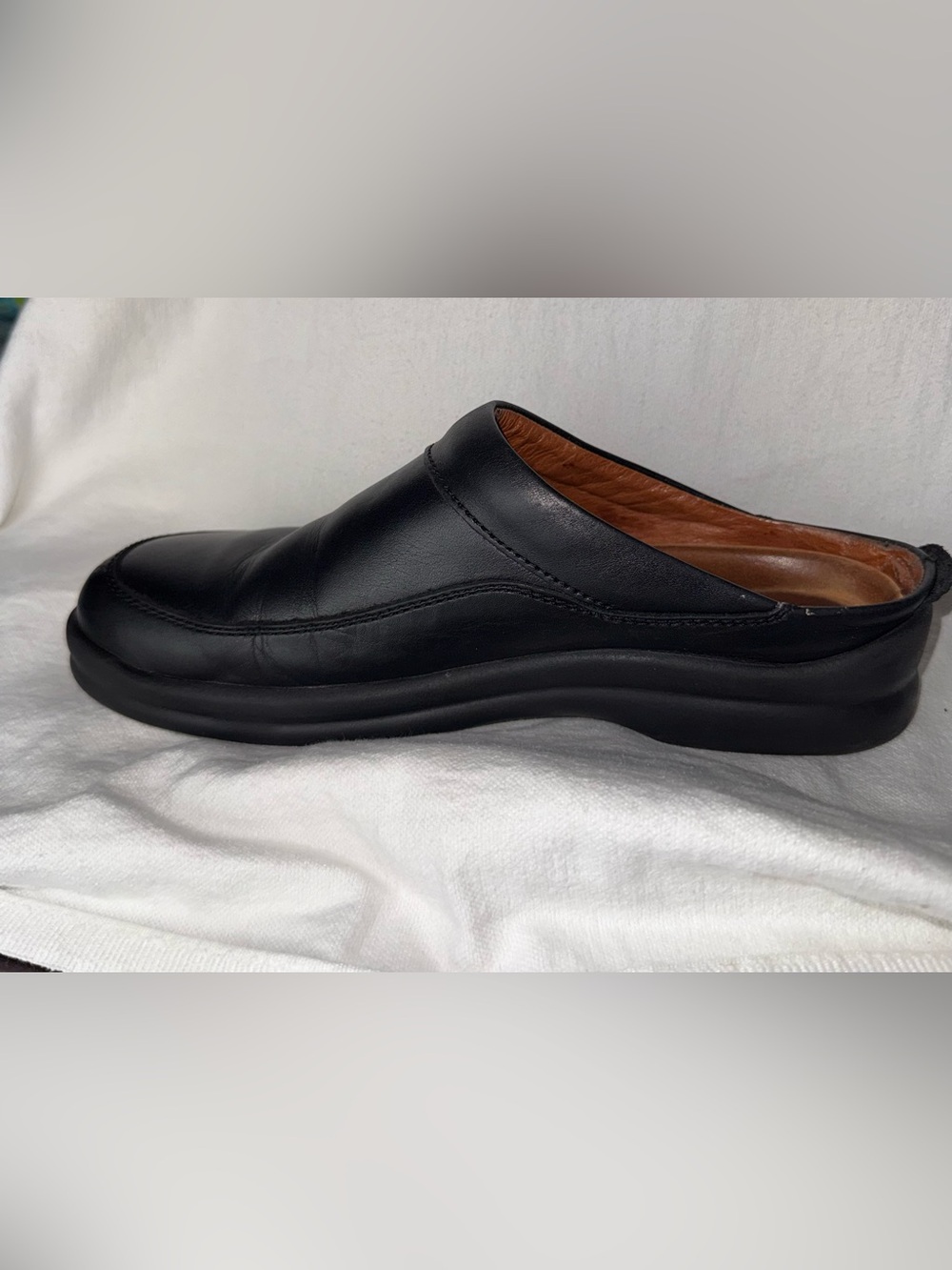 Footprints Birkenstock Black Leather Clogs Womens Size 40 Slip On Comfort Shoes